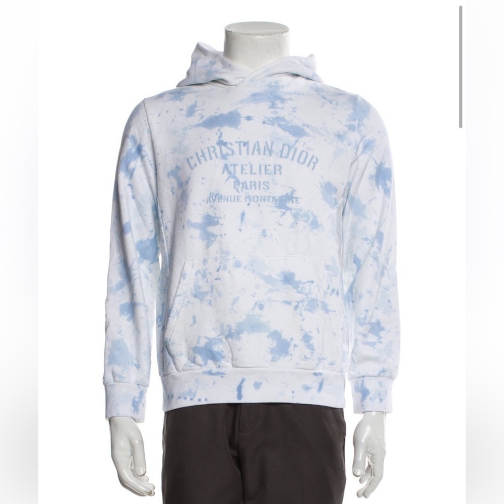 GORGEOUS DIOR Logo Tie Dye Hooded Sweatshirt